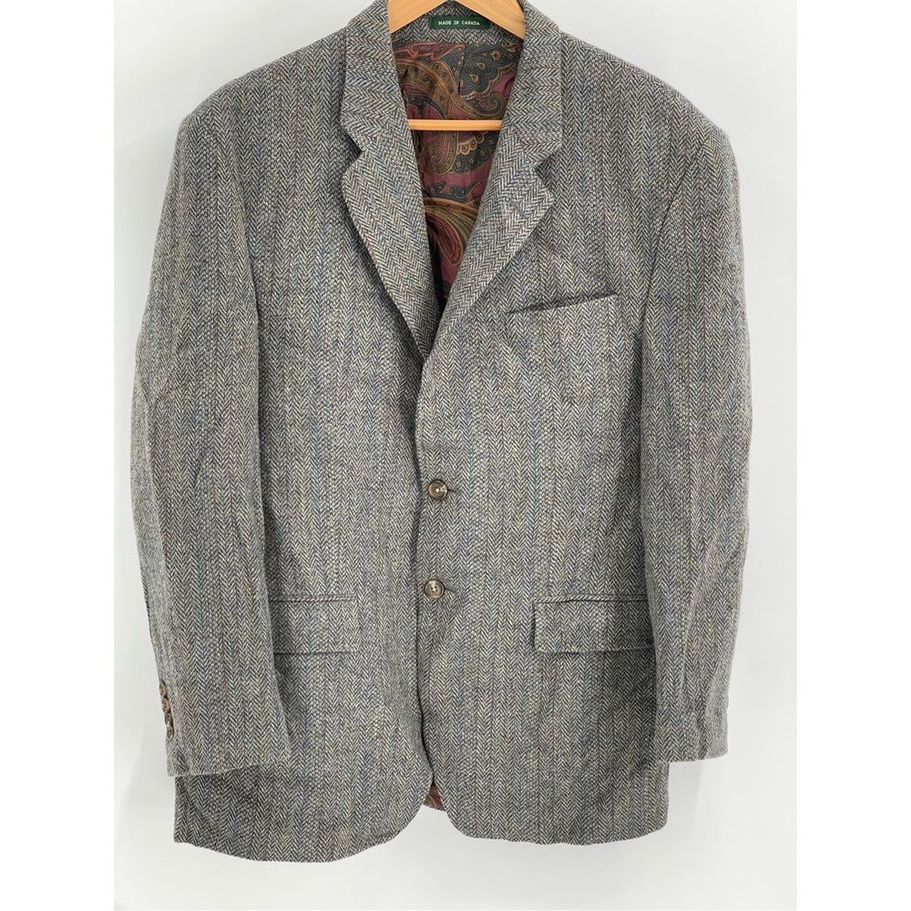 Lauren Ralph Lauren Wool Blazer Men's Size 41 R Gray Multicolor Sports‎ Coat